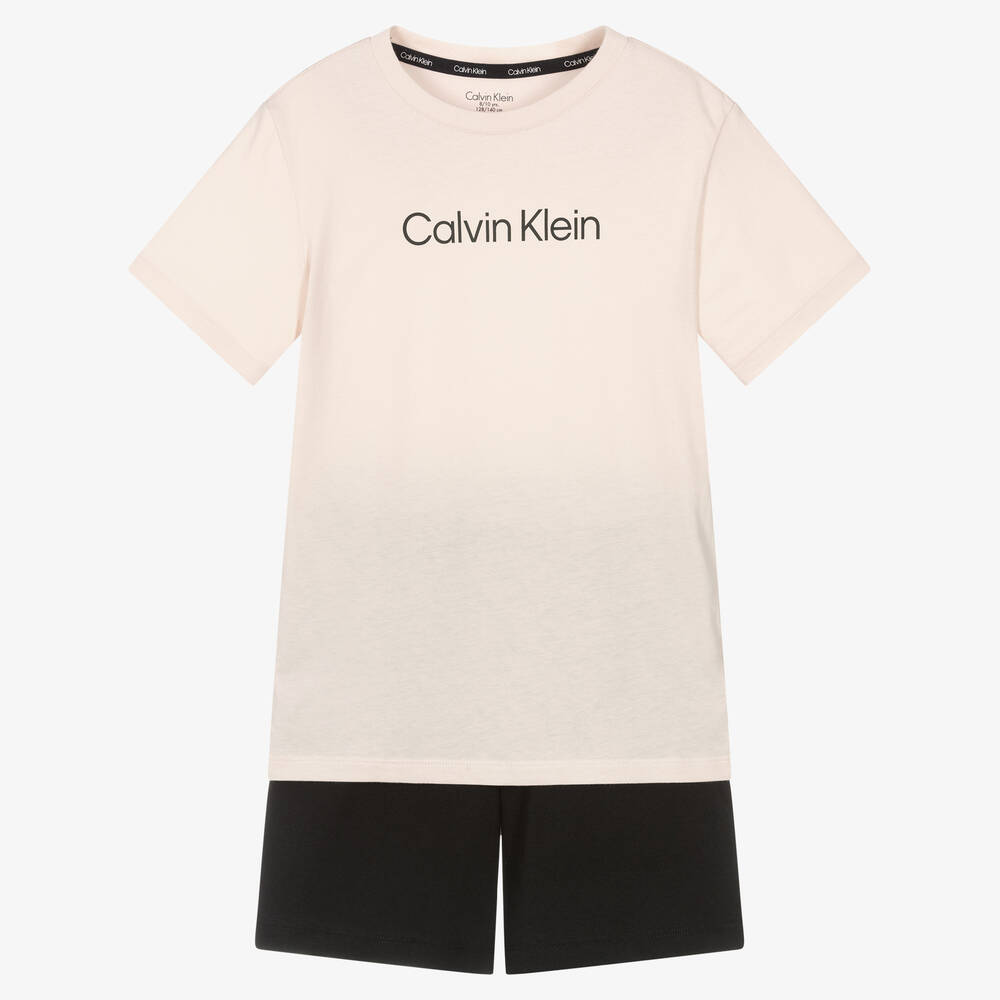 Calvin Klein - Boys Beige & Black Pyjamas | Childrensalon