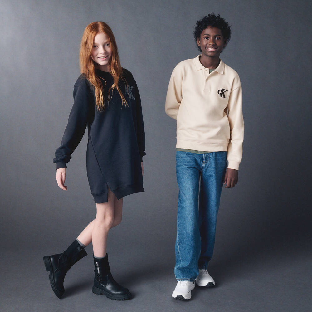 Calvin Klein-Boys Beige Cotton Piqué Polo Shirt | Childrensalon Outlet