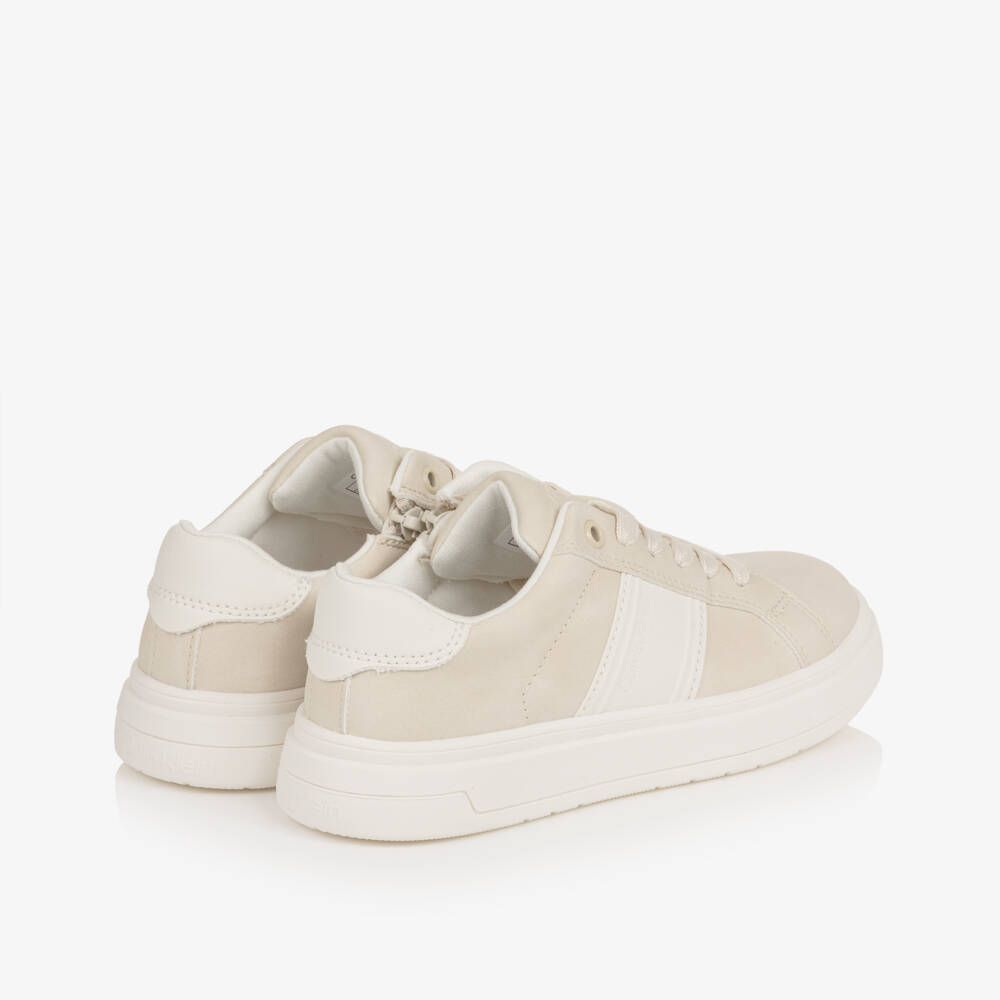 Calvin Klein-Boys Beige Faux Suede Leather Zip Trainers | Childrensalon Outlet