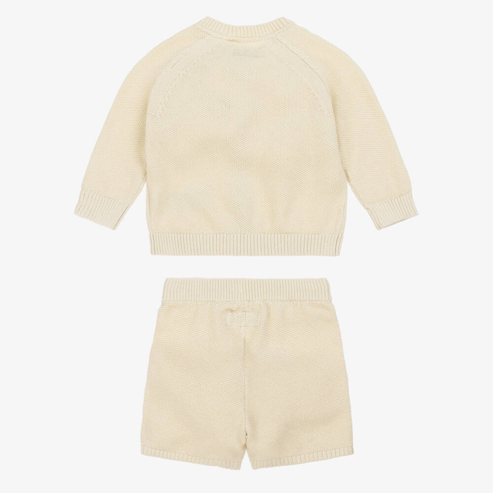 Calvin Klein-Boys Beige Knit Cardigan & Shorts | Childrensalon Outlet