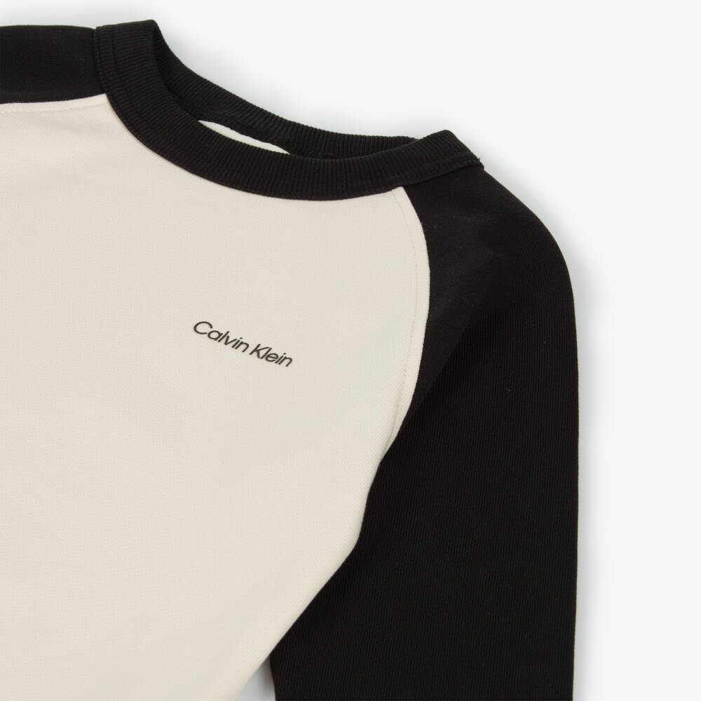 Calvin Klein-Boys Beige & Noir Knit Top | Childrensalon Outlet