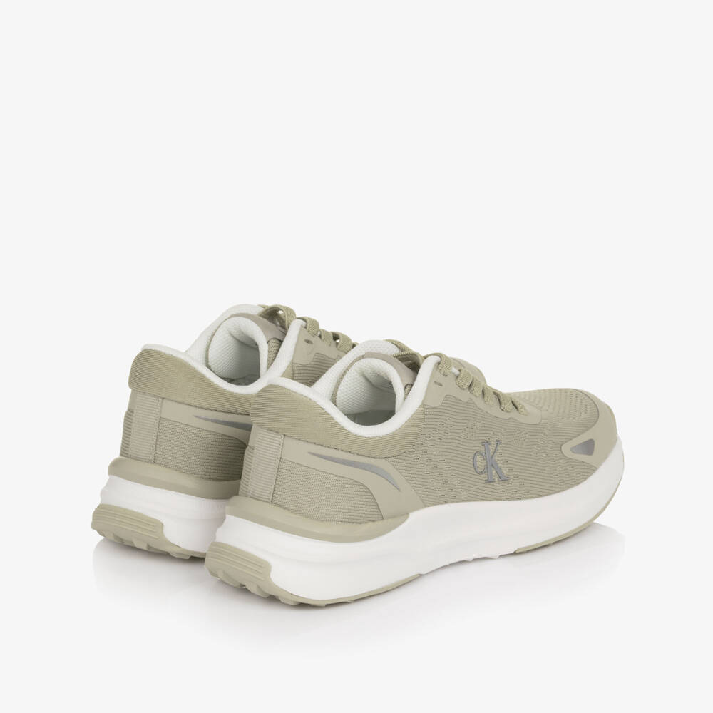 Calvin Klein-Boys Beige Slip-On Trainers with Reflective Logo | Childrensalon Outlet