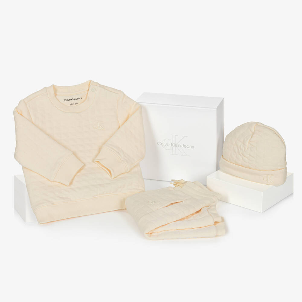 Calvin Klein-Boys Beige Waffle Knit Set | Childrensalon Outlet