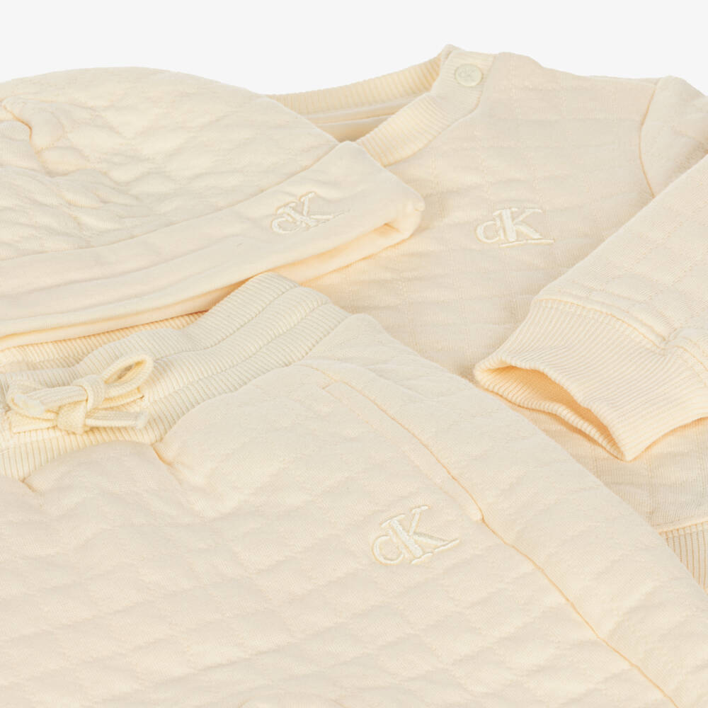 Calvin Klein-Boys Beige Waffle Knit Set | Childrensalon Outlet