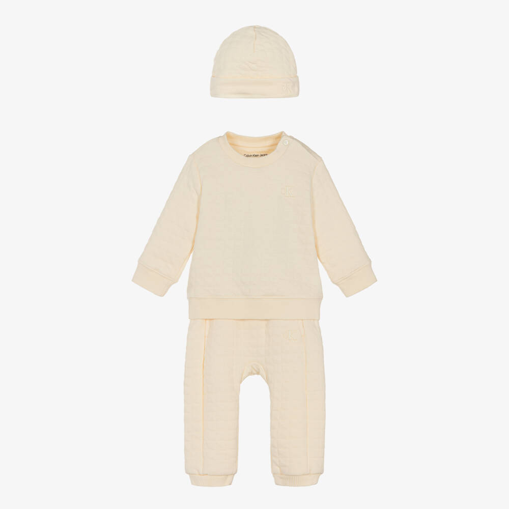Calvin Klein-Boys Beige Waffle Knit Set | Childrensalon Outlet