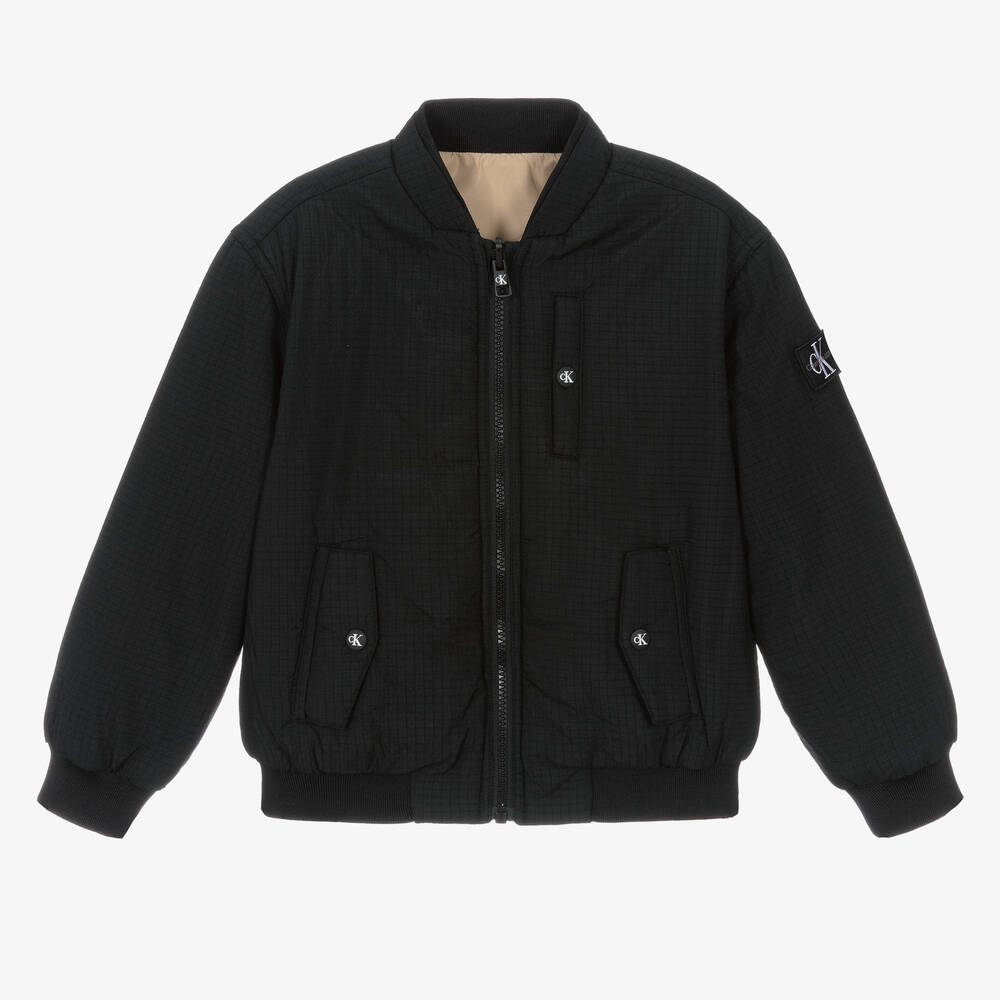 Calvin Klein - Blouson noir et beige réversible | Childrensalon