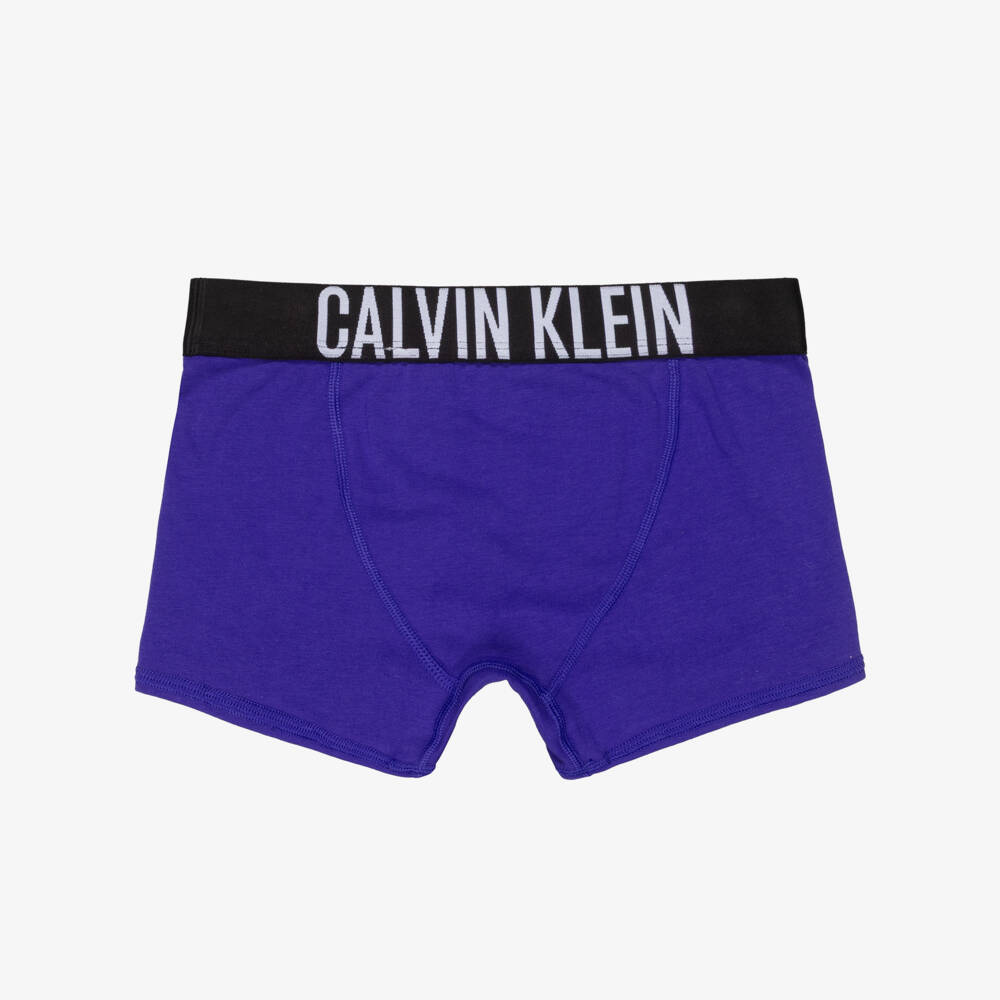 Calvin Klein-Boys Black & Blue Cotton Boxer Shorts (3 Pack) | Childrensalon Outlet