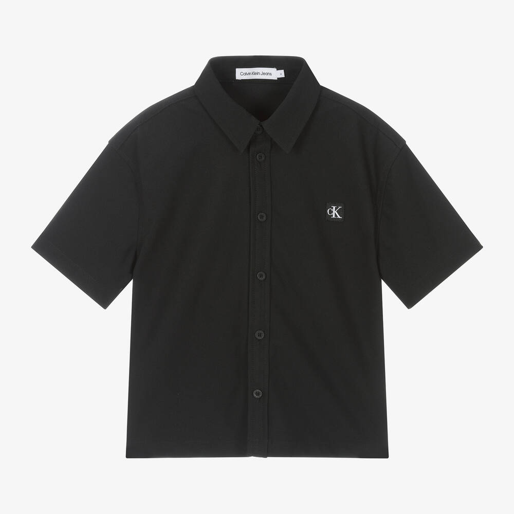 Boys Black CK Monogram Shirt