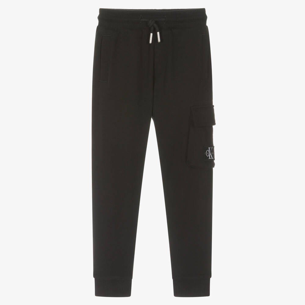 Calvin Klein - Bas de jogging cargo noir en coton | Childrensalon