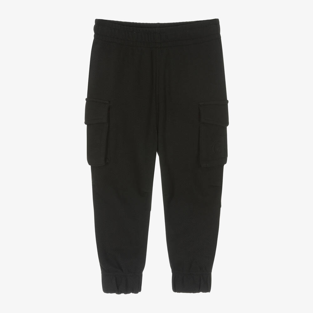 Calvin Klein-Boys Black Cotton Cargo Joggers | Childrensalon Outlet