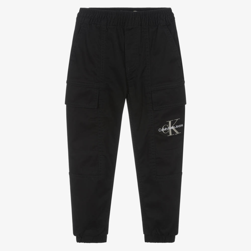 Calvin Klein-Хлопковые брюки карго угольного цвета для мальчиков | Childrensalon Outlet