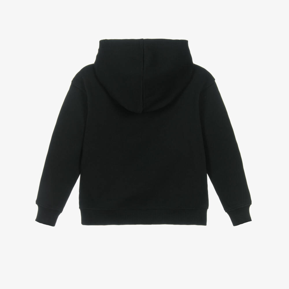 Calvin Klein-Boys Black Cotton Hoodie with Embroidered Logo | Childrensalon Outlet