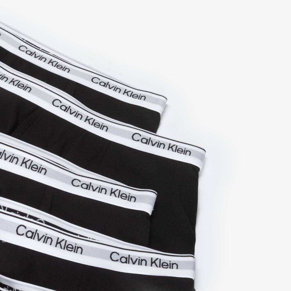 Calvin Klein-Boys Black Cotton Jersey Boxer Shorts (5 Pack) | Childrensalon Outlet
