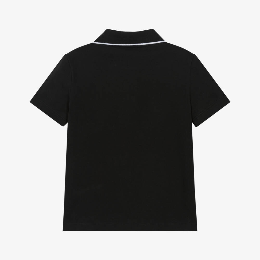 Calvin Klein-Boys Black Cotton Polo Shirt with Embroidered Logo | Childrensalon Outlet