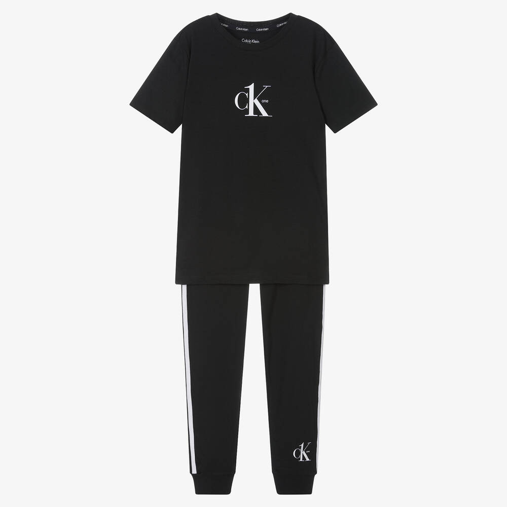 Calvin Klein - Boys Black Cotton Pyjamas | Childrensalon