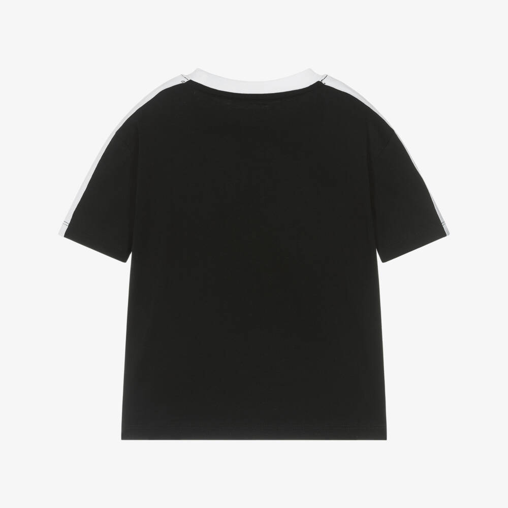 Calvin Klein-Boys Black Cotton T-Shirt with Dotted Logo | Childrensalon Outlet