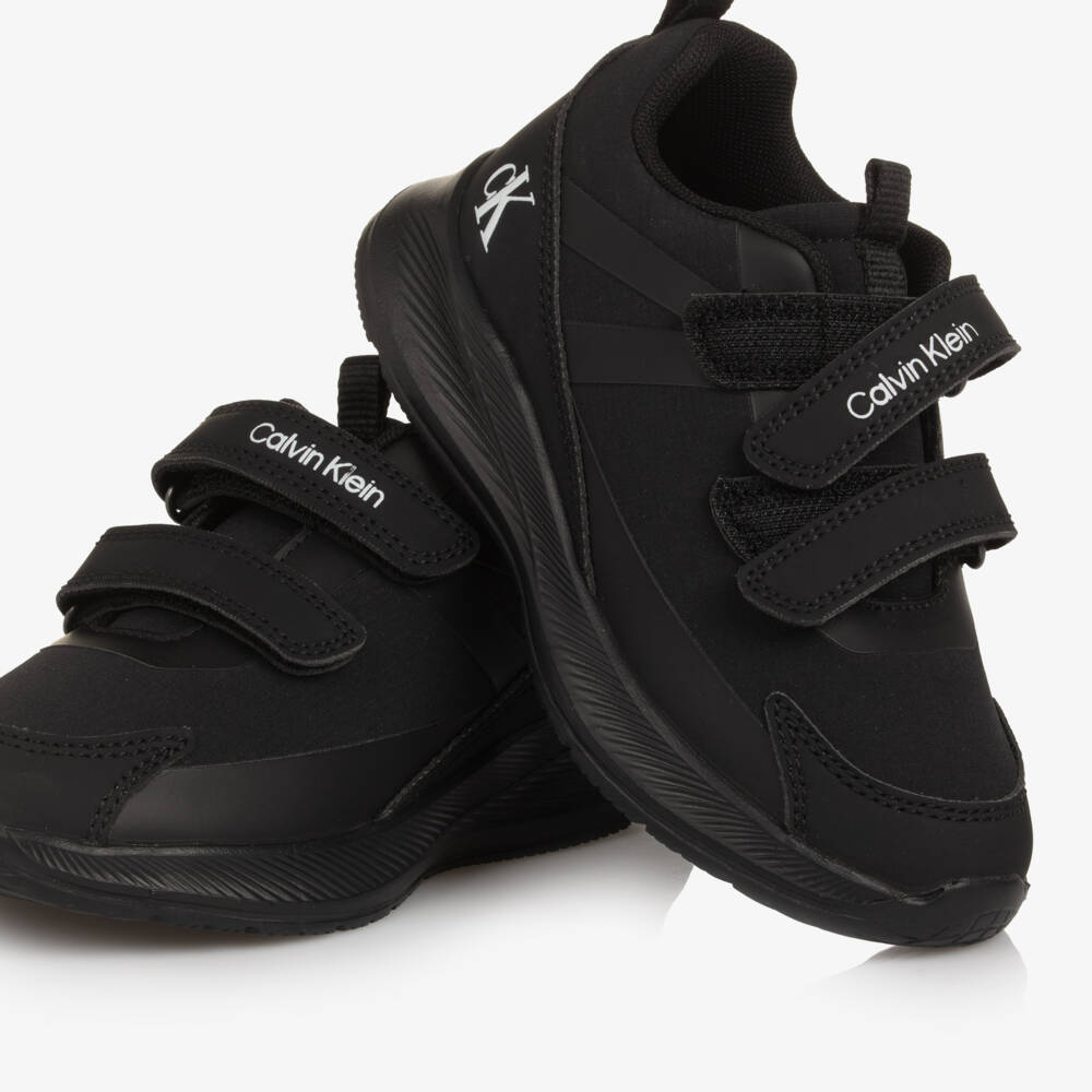 Calvin Klein-Boys Black Double Velcro Trainers | Childrensalon Outlet