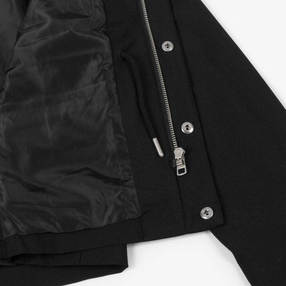 Calvin Klein-Boys Black Field Jacket with Foldable Hood | Childrensalon Outlet