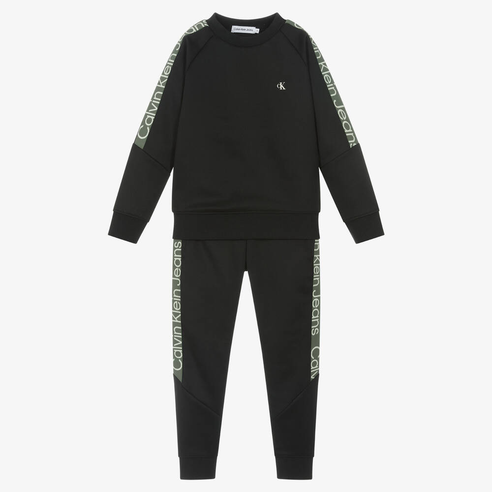 Calvin Klein - Survêtement noir et vert garçon | Childrensalon