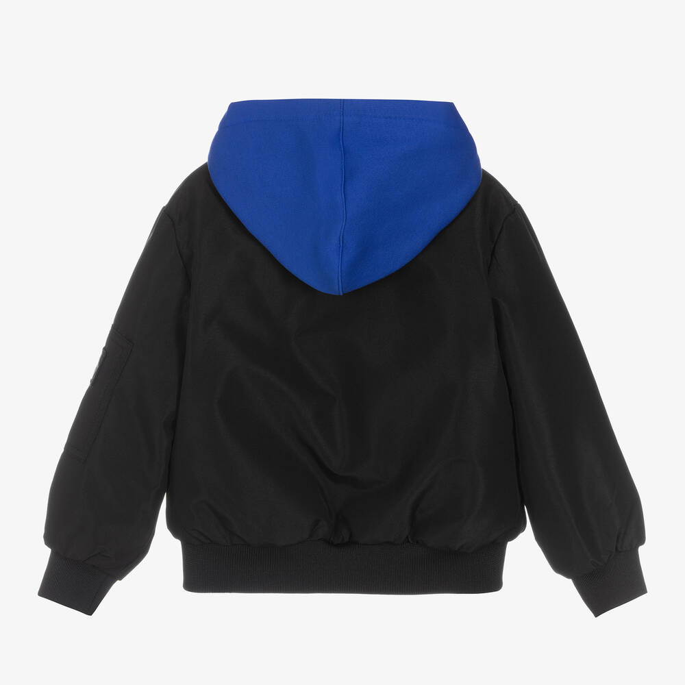 Calvin Klein Jeans Boys Black Hooded Bomber Jacket