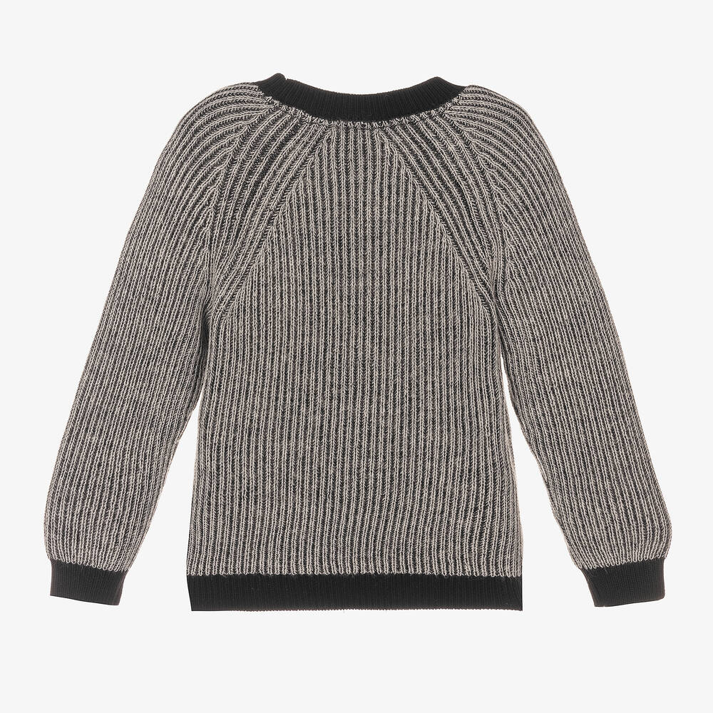 Boys black and white sweater hotsell