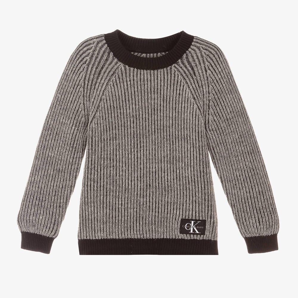 Calvin Klein Jeans - Черный вязаный свитер для мальчиков | Childrensalon