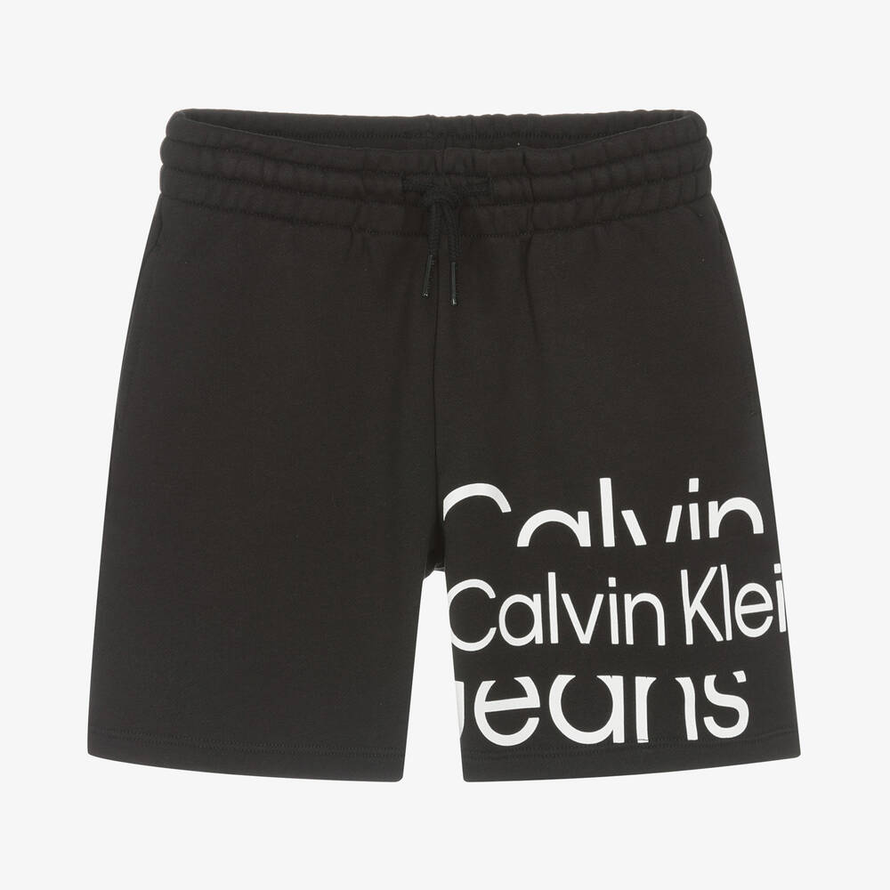 Calvin Klein Jeans - Boys Black Logo Jersey Shorts | Childrensalon