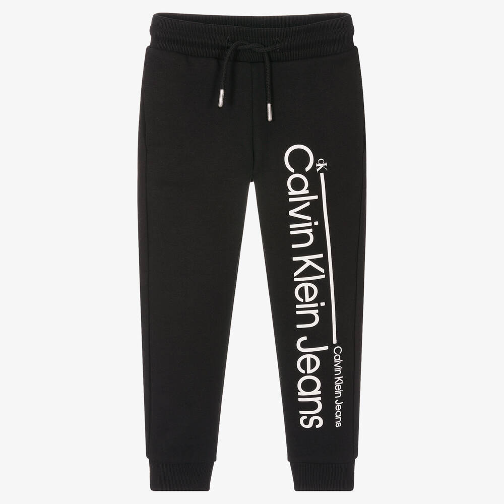 Calvin Klein Jeans - Boys Black Logo Joggers | Childrensalon