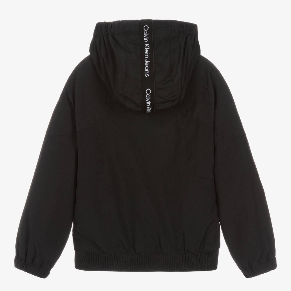Calvin Klein Jeans-جاكيت هودي لون أسود للأولاد | Childrensalon Outlet