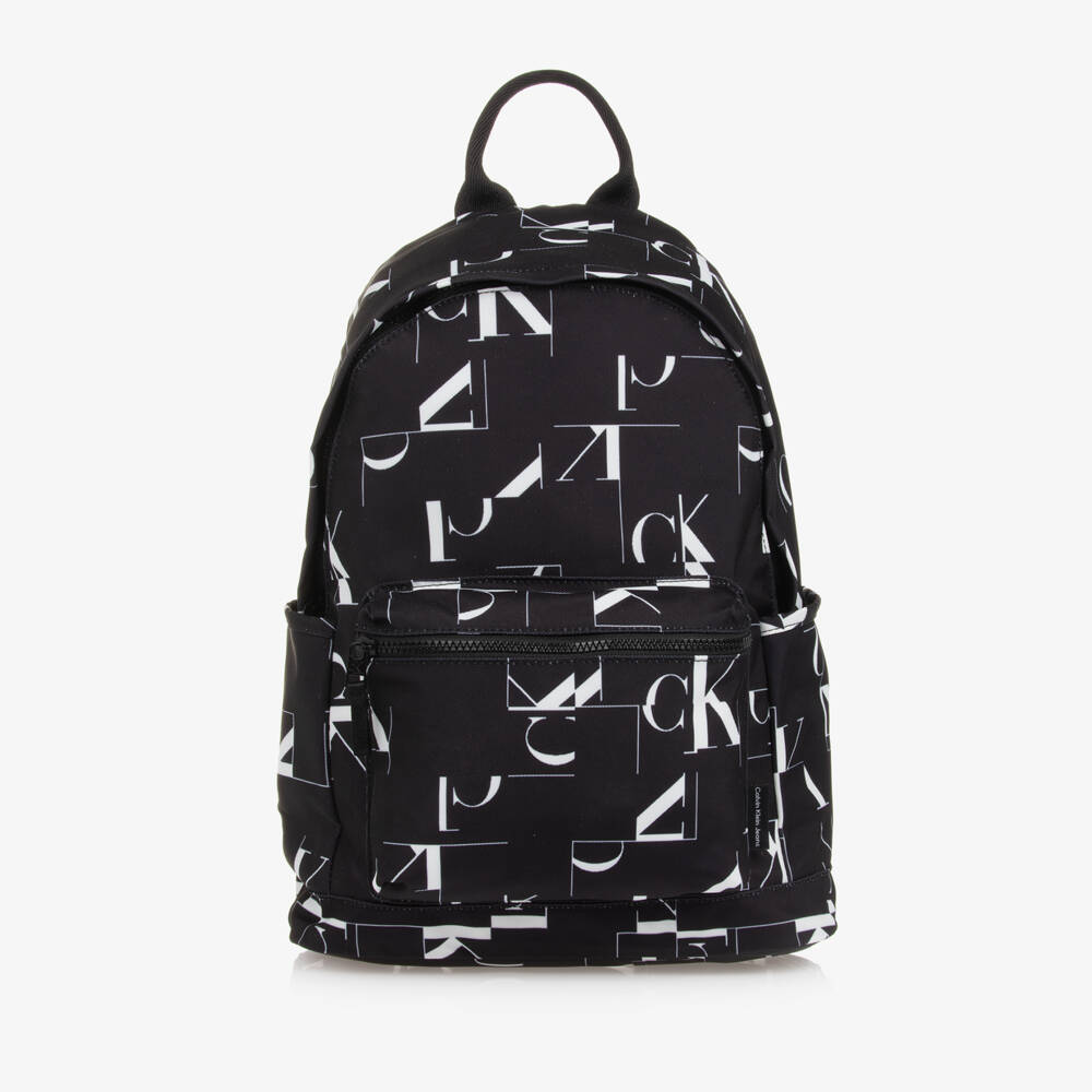 Calvin Klein-Boys Black Monogram Backpack | Childrensalon Outlet