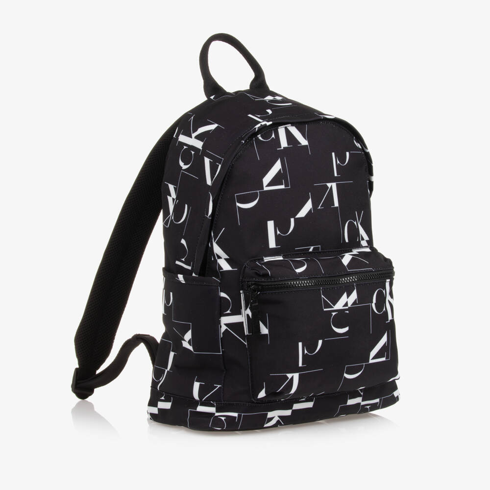 Calvin Klein-Boys Black Monogram Backpack | Childrensalon Outlet