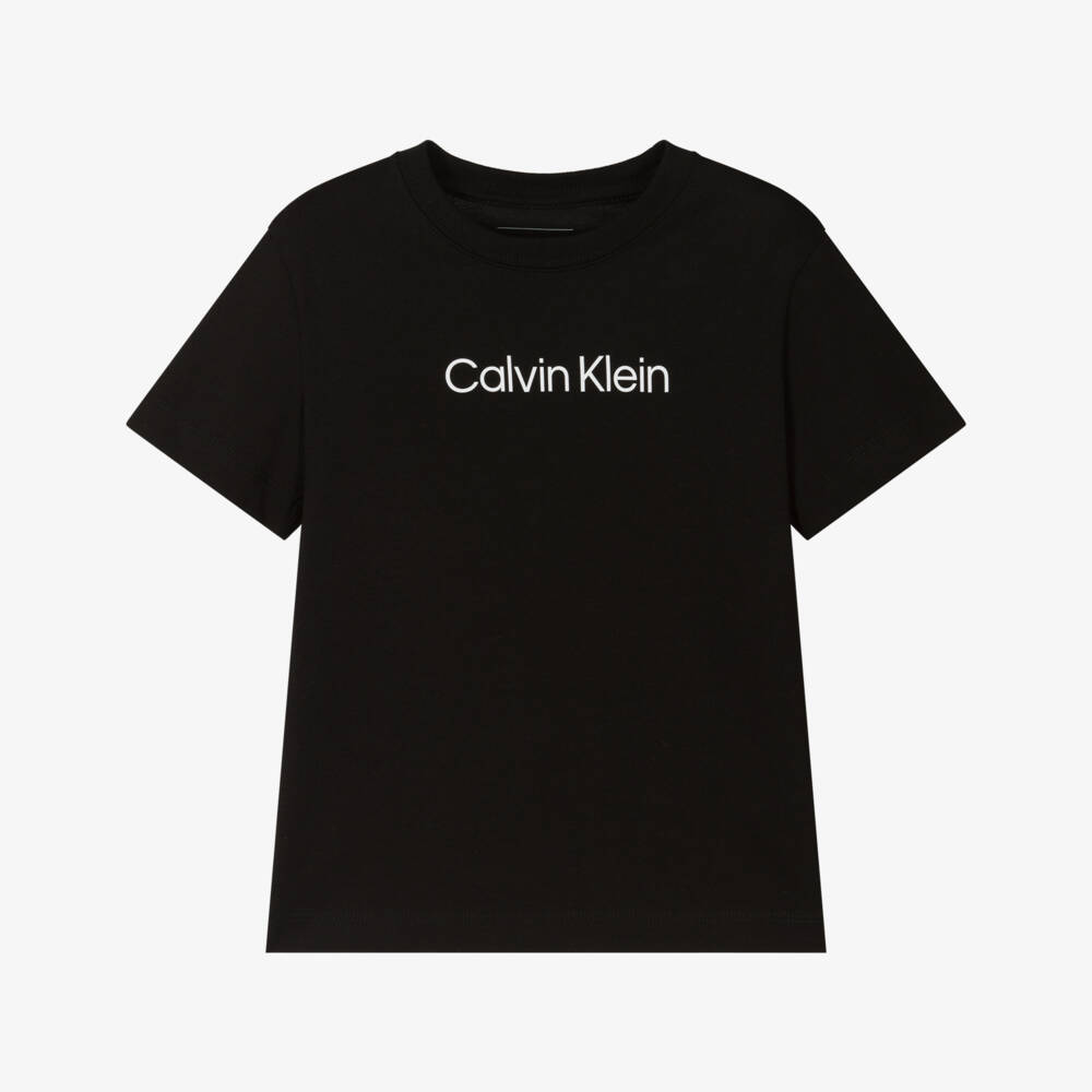 Calvin Klein-Boys Black Organic Cotton T-Shirt | Childrensalon Outlet