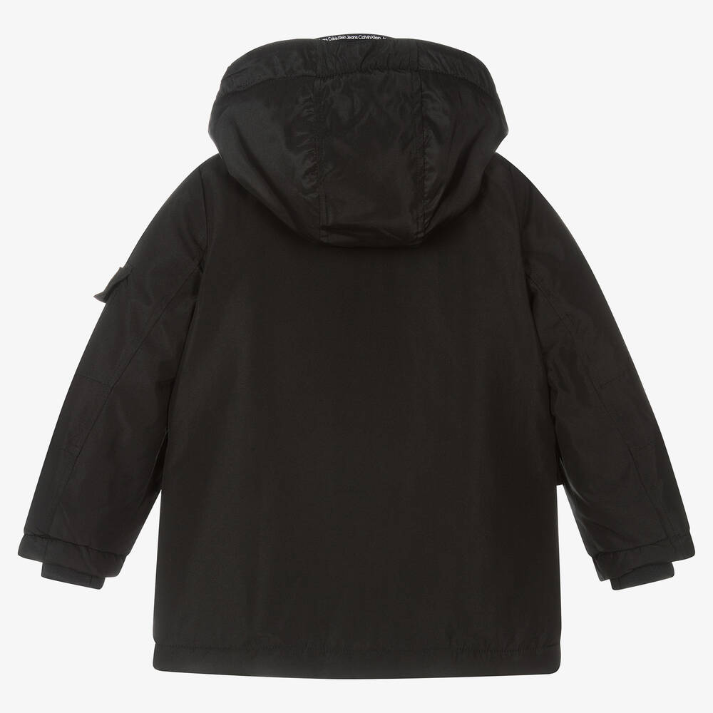 Calvin Klein Jeans-Boys Black Padded Coat | Childrensalon Outlet