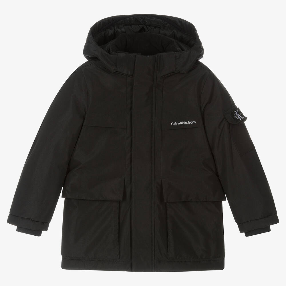 Calvin Klein Jeans - Boys Black Padded Coat | Childrensalon