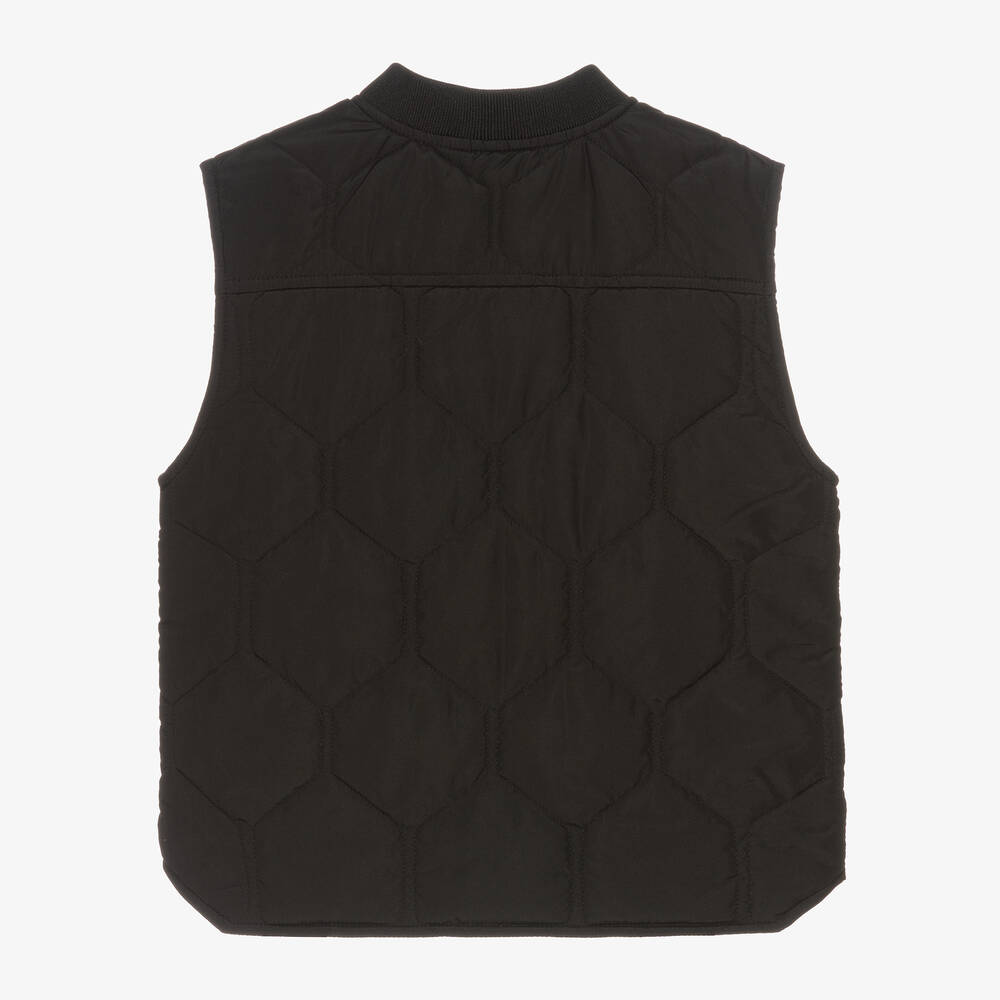 Calvin Klein-Boys Black Quilted Gilet | Childrensalon Outlet