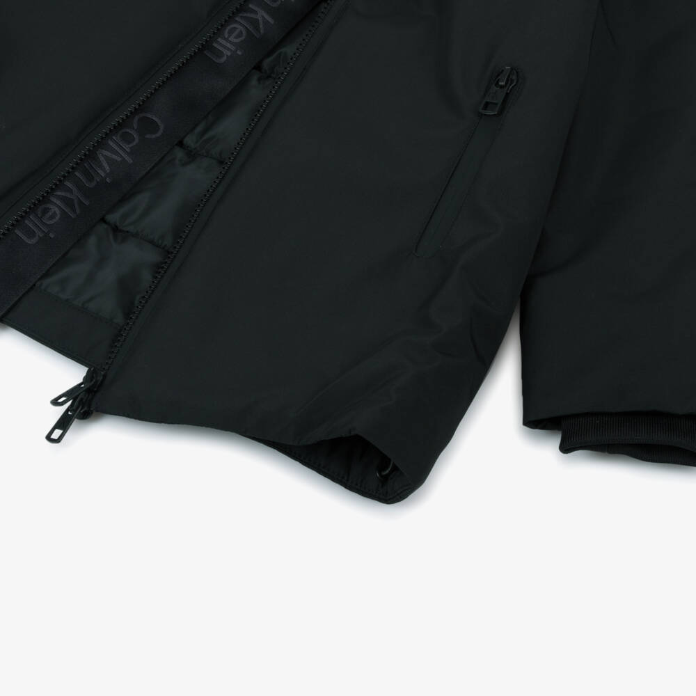 Calvin Klein-Boys Black Quilted Jacket | Childrensalon Outlet