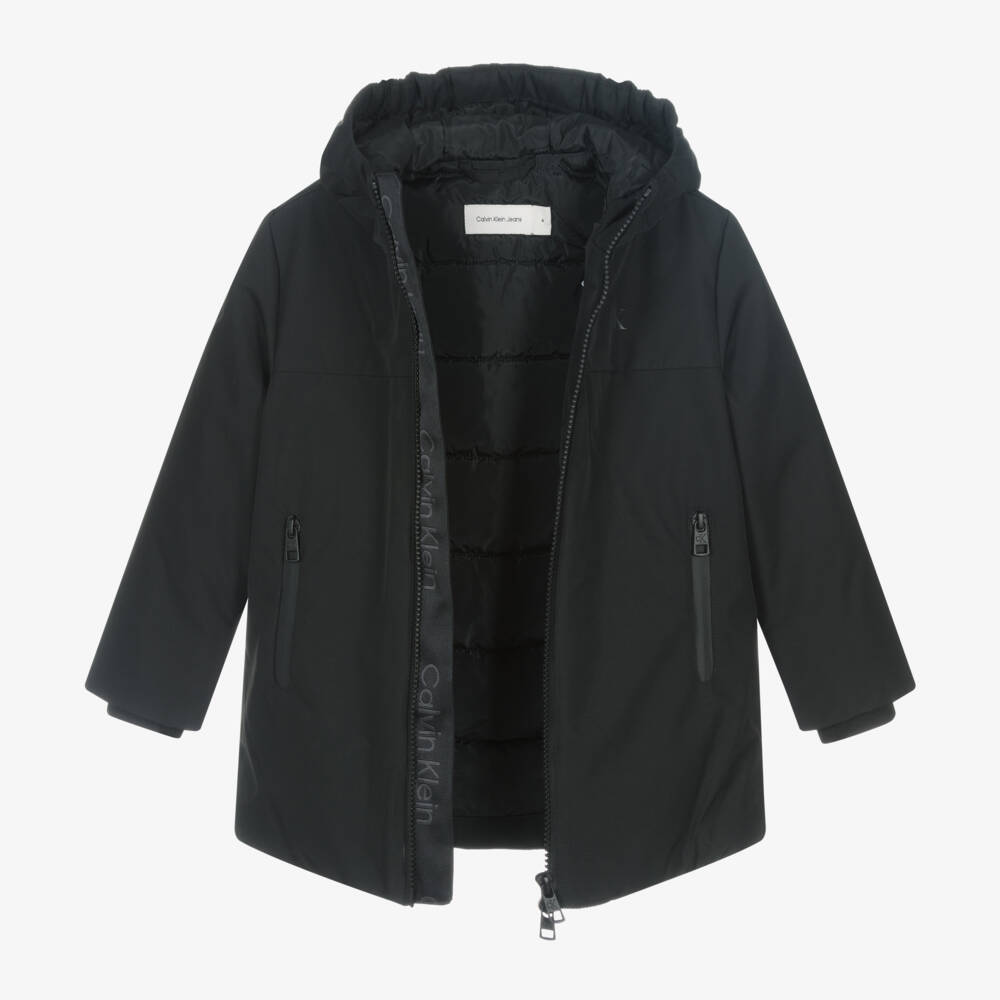 Calvin Klein-Boys Black Quilted Jacket | Childrensalon Outlet
