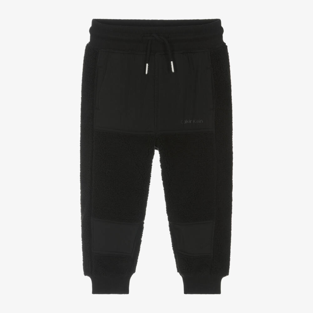 Calvin Klein-Boys Black Sherpa Jogging Trousers | Childrensalon Outlet