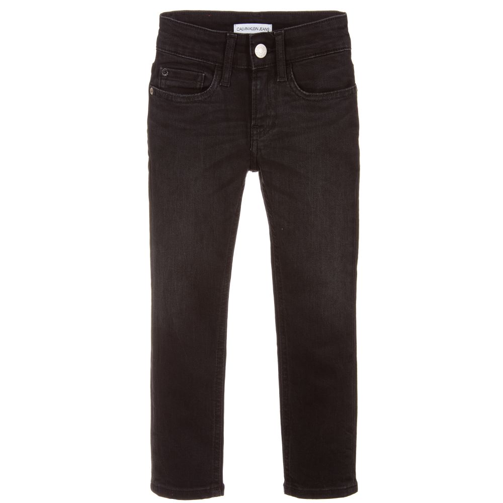 Calvin Klein Jeans - جينز "سكيني" قطن لون أسود للأولاد | Childrensalon