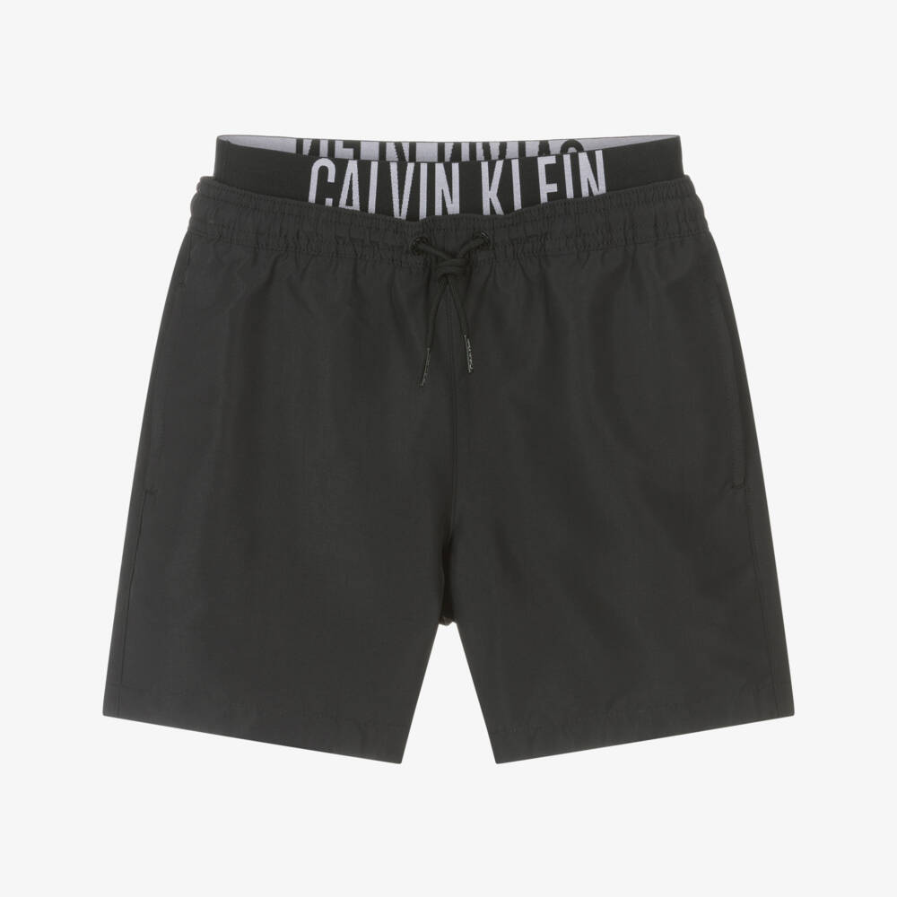 Calvin Klein-Boys Black Swim Shorts | Childrensalon Outlet