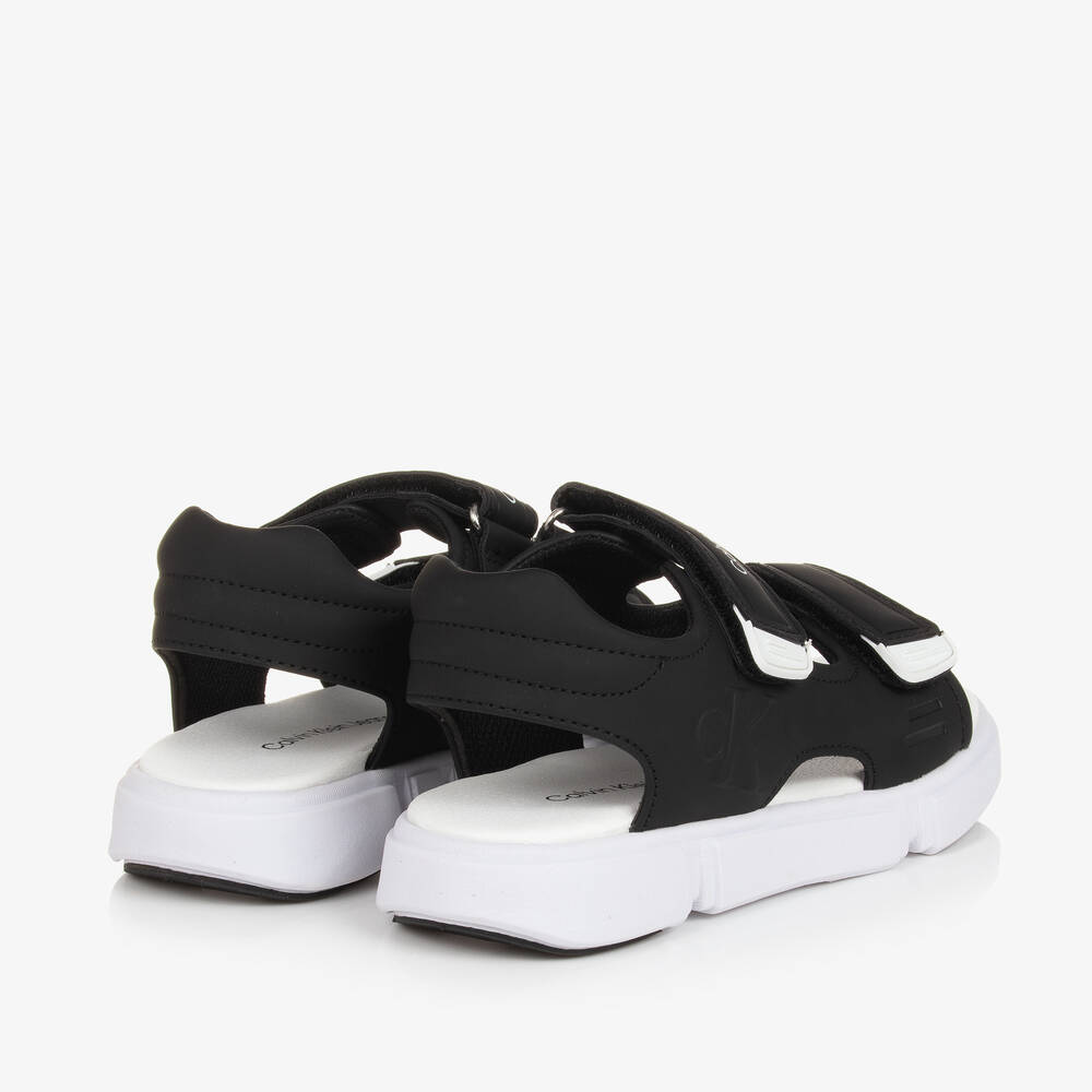 Calvin Klein-صندل بشريط لاصق مطاط لون أسود للأولاد | Childrensalon Outlet