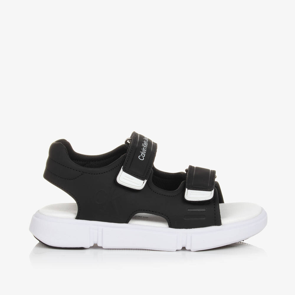 Calvin Klein-صندل بشريط لاصق مطاط لون أسود للأولاد | Childrensalon Outlet