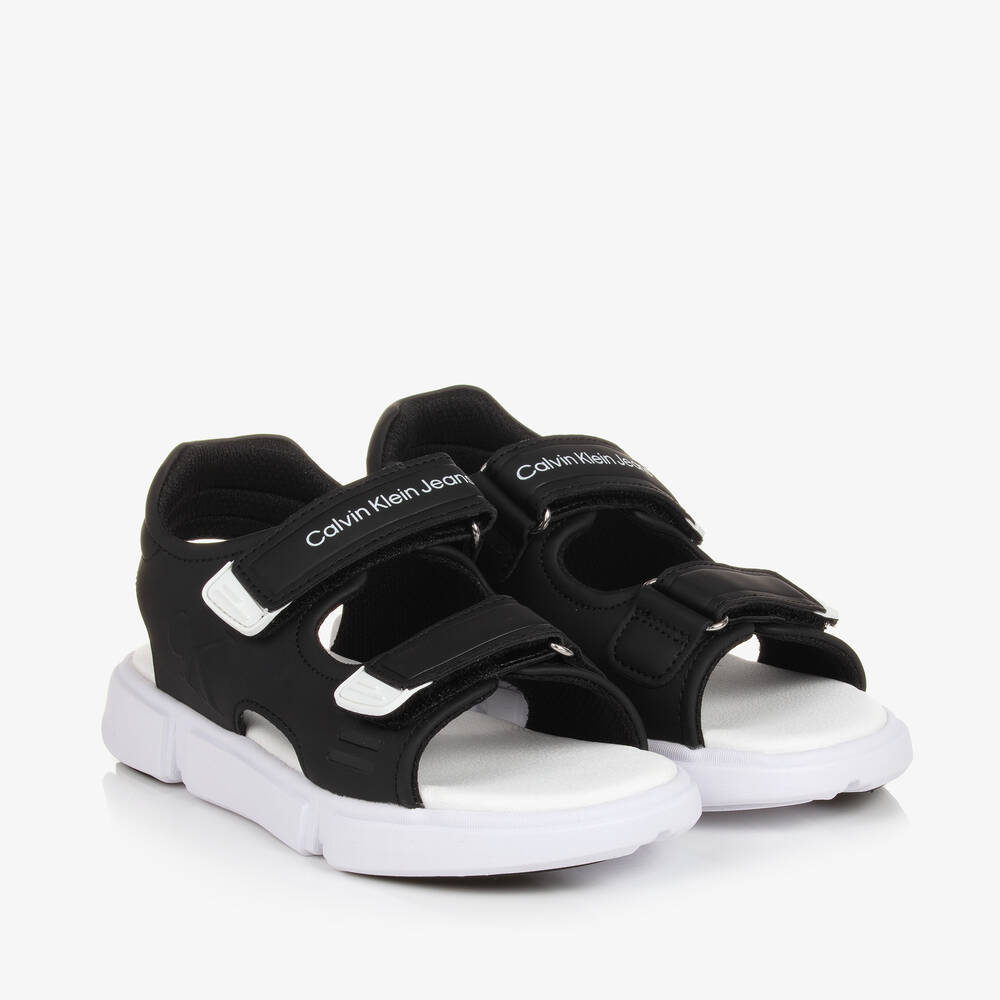 Calvin Klein-Boys Black Velcro Sandals | Childrensalon Outlet
