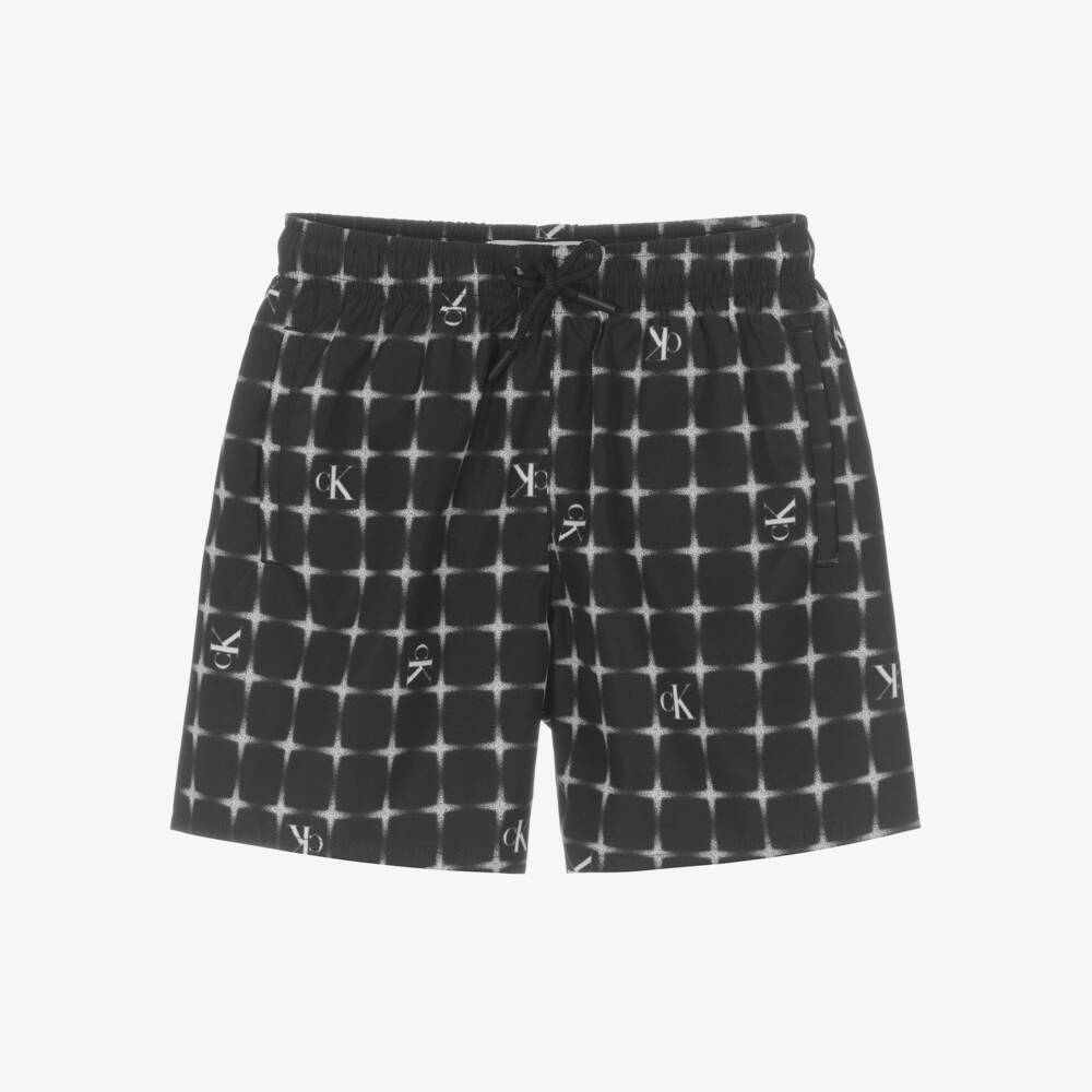 Calvin Klein-Плавки-шорты чёрные и белыев клетку для мальчиков | Childrensalon Outlet