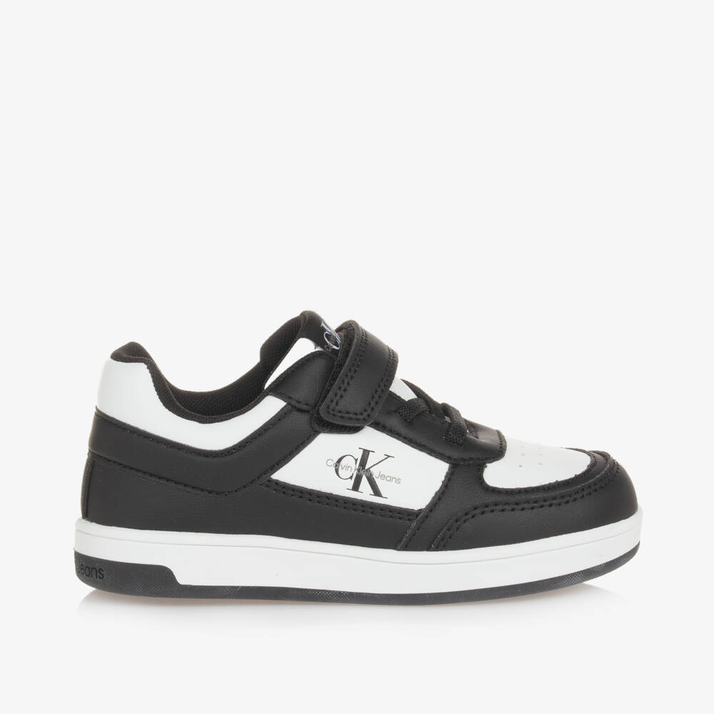 Calvin Klein-Boys Black & White Logo Trainers | Childrensalon Outlet