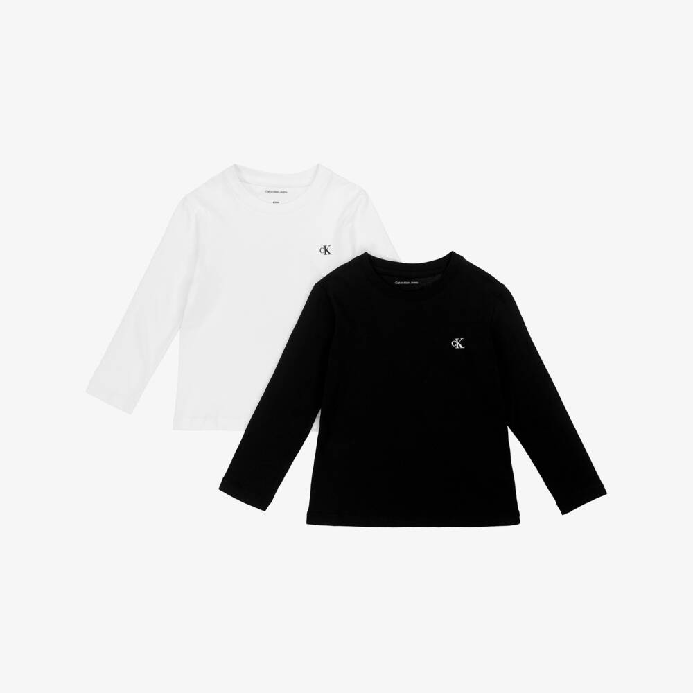 Calvin Klein-Футболки из хлопка черно-белые для мальчиков | Childrensalon Outlet