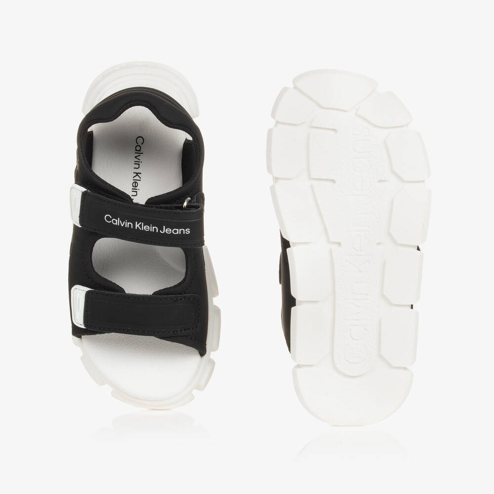 Calvin Klein-Boys Black & White Sandals | Childrensalon Outlet