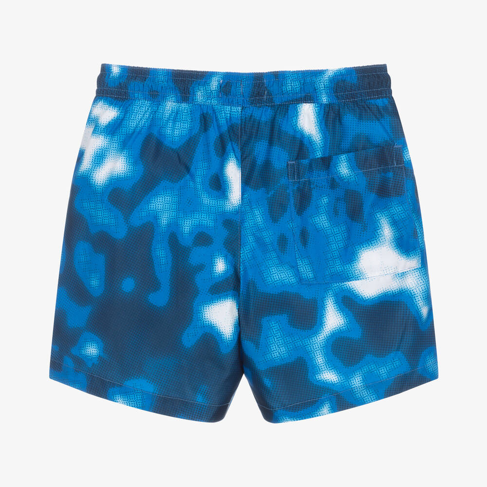 Calvin Klein-Boys Blue Abstract Camouflage Swim Shorts | Childrensalon Outlet
