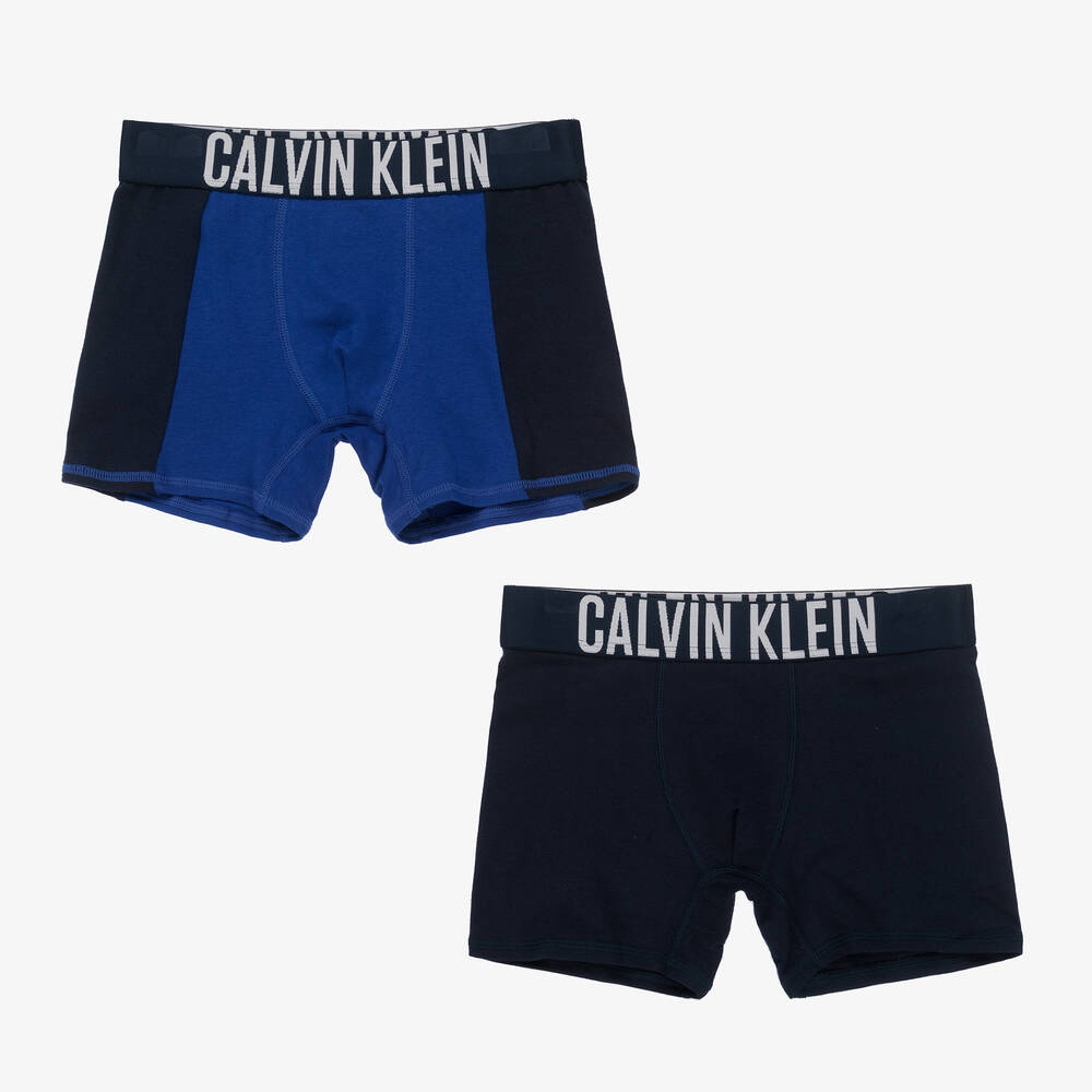 Calvin Klein - Boys Blue Boxers (2 Pack) | Childrensalon