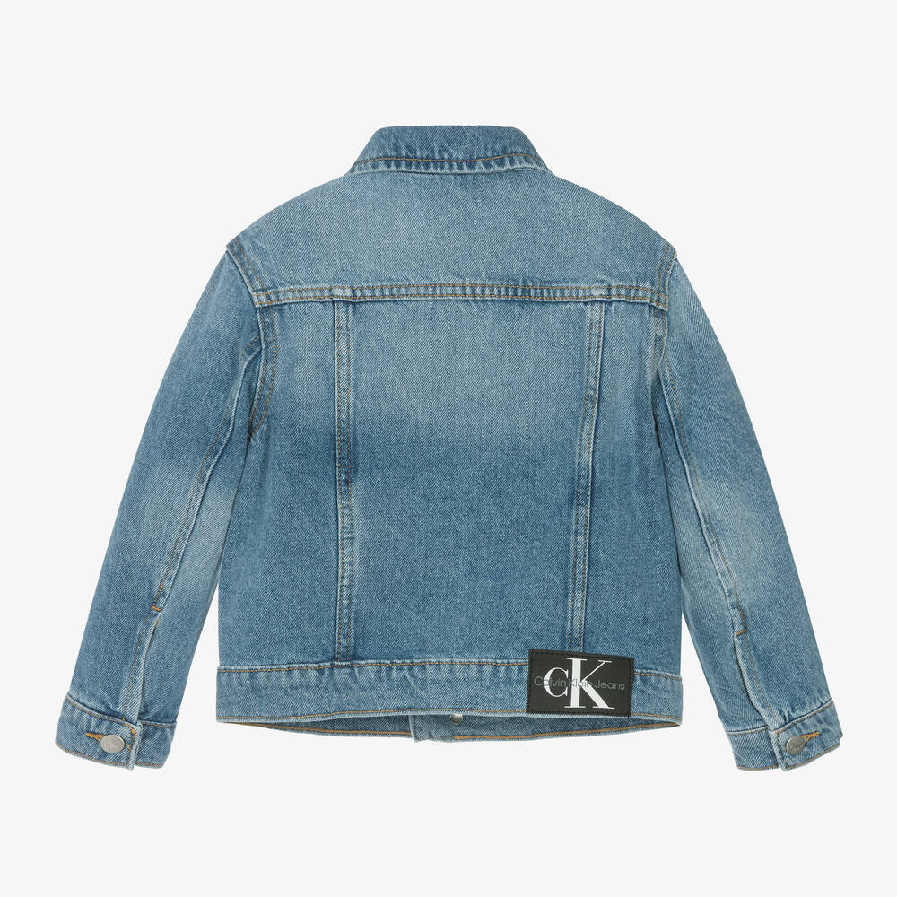 Calvin Klein - Boys Blue Denim Trucker Jacket | Childrensalon Outlet